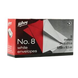 HILROY - 3 5/8" x 6 1/2" White Envelopes - 70 Envelopes