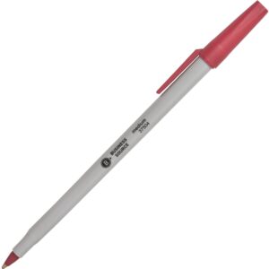 BUSINESS SOURCE - 37504 - Ballpoint Pens - Red - 12 Pack