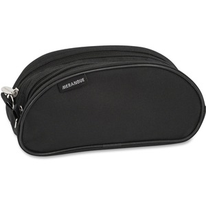 Carry All Black Pencil Case Double Zipper
