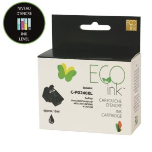 Eco Remanufactured Ink/Toner Replacement for Canon PG 240 XL (Black)