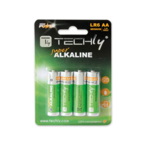 Techly LR6 AA Super Alkaline Batteries 4 Pack