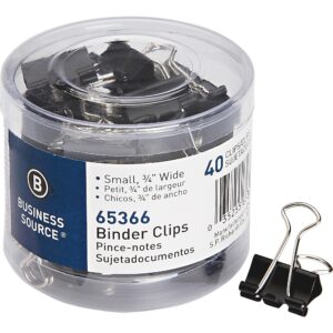 Business Source Small Binder Clips - 40 Pack