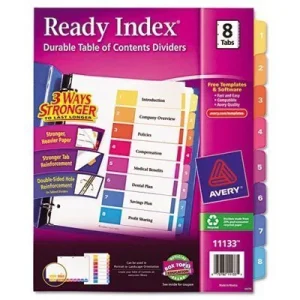 AVERY - 11133 - Ready Index - Table of Contents and Dividers - 8 Tabs