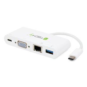 TECHLY - USB-C 3.1 to USB-A 3.0/VGA/RJ45 Dock
