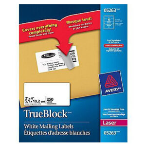 True Block  White Mailing Labels