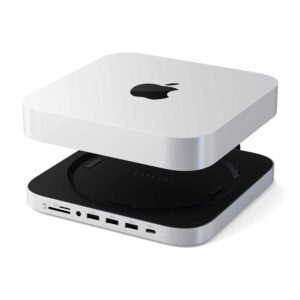 Stand & Hub For Mac Mini/Studio With NVMe SSD Enclosure Silver
