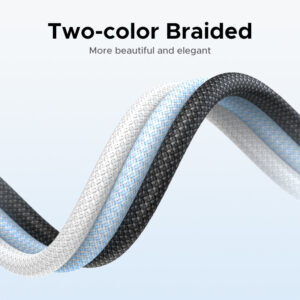 USB-C to USB-C 5A - 100W Braided Cable - 1M White