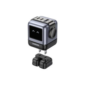 USBA, 2x USB-C 65W Robot GaN Tech Fast Charger (Grey)
