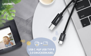 USB-C 2.0 To USB-B 2.0 Print Cable